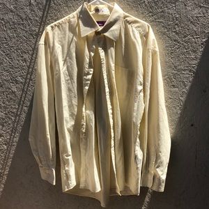 Yellow button up dress shirt